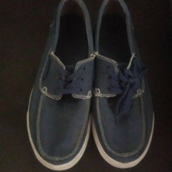 Authentic Sanuk Blue Jean Material Lace-Up Shoes